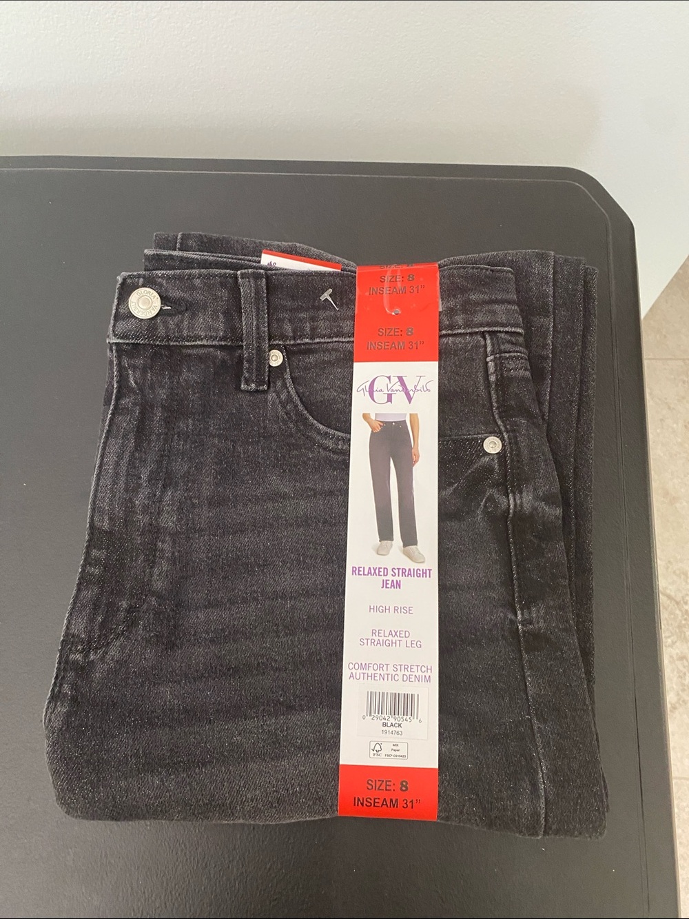 Gloria Vanderbilt Relaxed Straight Jeans - Black NWT